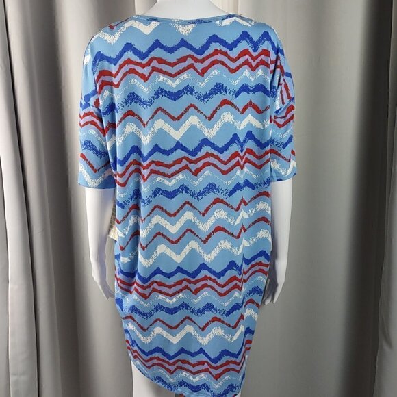 Lularoe Irma Blue, White, Red Top Size XS (NWT) - Picture 3 of 10